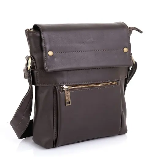 Чоловіча шкіряна сумка через плече TARWA 24х30х6 см sum0028346 - фото 1