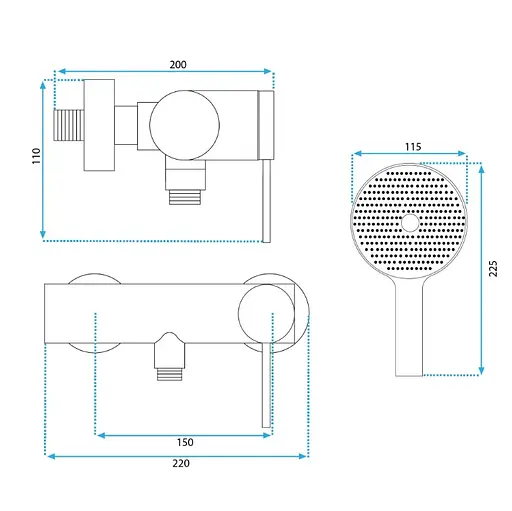 Смеситель для душа Rea Foss black REA-B5110 Черный матовый - фото 5