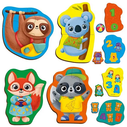 Дитячі розвивальні картонні пазли Тварини. Іграшки VT1722-27 з грою - фото 2