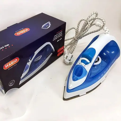 Гладильный утюг Magio MG-534 с керамическим покрытием подошвы 2200Вт и вертикальным отпариванием Синий/Белый - фото 5