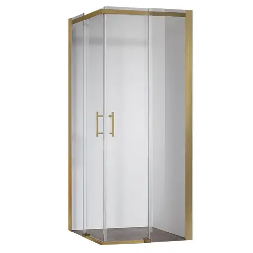 Душова кабіна без піддону Koer SR SC03-90x90x200-TR-12 прозоре скло Easy Clean 6 мм, матове з KR5358, Універсальна, прозорий, золотий - фото 1