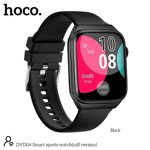 Smart sports watch Hoco DYD04 (call version) Track, HeartRate, IP68, 1.83" - фото 2
