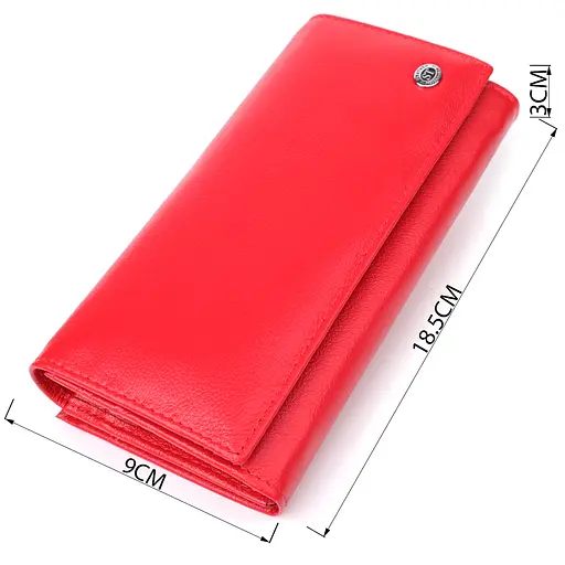 Кошелек для женщин с монеткой из натуральной кожи. ST Leather 18.5х9х3 см acs0029700 - фото 3