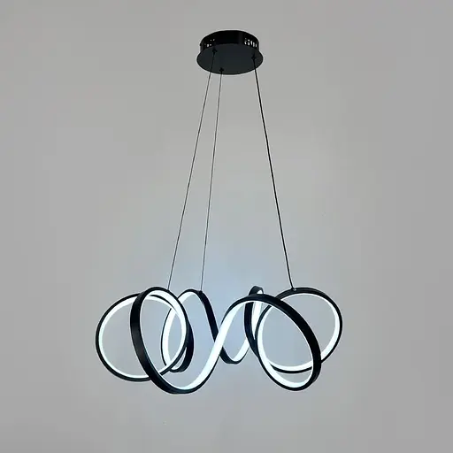 Розкішна чорна люстра MARCELA Ø 70 см | Line F | Арт. MJ74-700 BK - фото 4