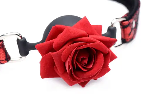 Кляп з кулькою Master Series Eye-Catching Ball Gag With Rose: Естетика БДСМ та романтичне домінування - фото 3