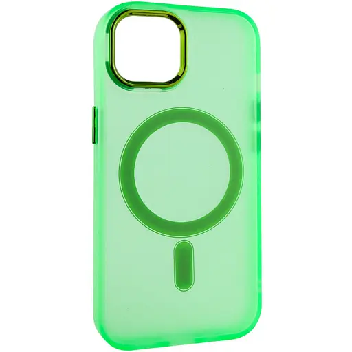 Чехол Epik TPU+PC Lily with MagSafe для Apple iPhone 13, 6.1 Neon Green - фото 2