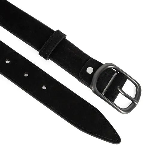 Ремінь жіночий замшевий SF-3529 чорний з темною пряжкою (125 см) - фото 3