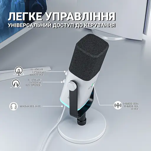 Мікрофон Fifine AM8W USB/XLR White (AM8W) - фото 6