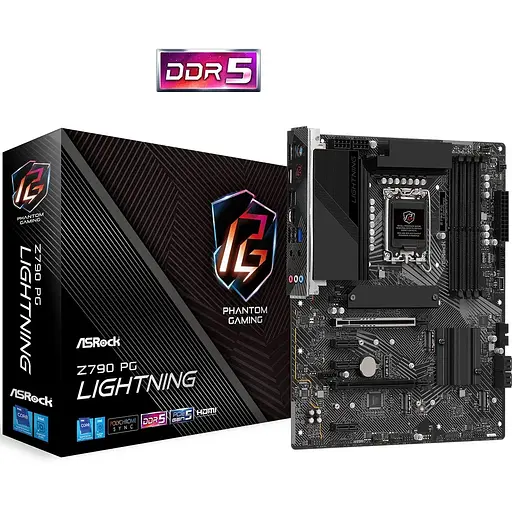 Материнська плата AsRock Z790 PG Lightning (1700/Z790, 4xDDR5, 2xPCIex16, HDMI/eDP, 4xSATA, 4xM.2, 2.5Glan, 7.1ch, ATX) - фото 5