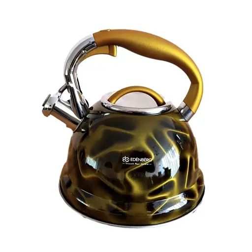 Чайник со свистком 3 л Edenberg металлический корпус EB-1911 желтый