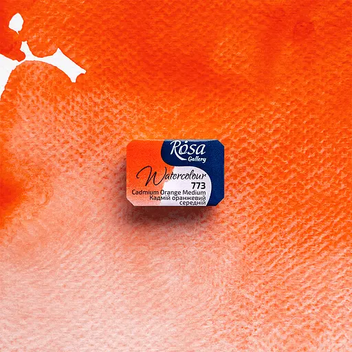 Фарба акварельна Кадмій оранжевий середній (773) 2.5 мл Rosa Gallery - фото 2