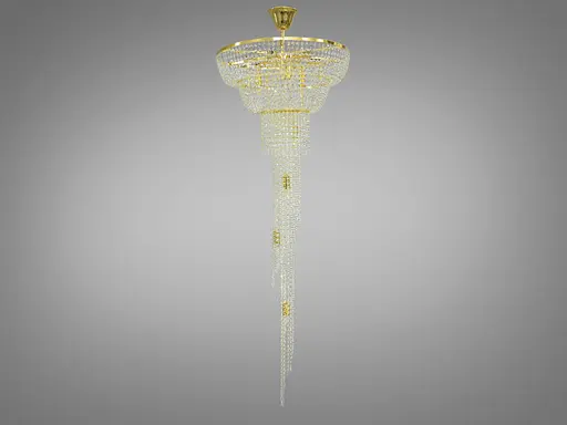 Вражаюча кришталева люстра "Кришталевий каскад" на 13 ламп, колір золото - фото 1