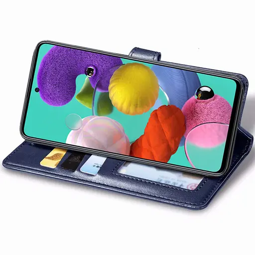 Шкіряний чохол-книжка Getman Gallant (PU) для Samsung Galaxy A51 Синій - фото 3