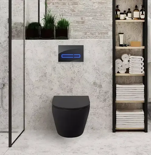 Клавіша для інсталяції сенсорна Am.Pm Touch Pro скло black I0450A38, Чорний матовий - фото 2