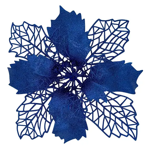 Ялинкова іграшка MIS LT Квітка Різдвяник великий 23х23х5 см синій - фото 1