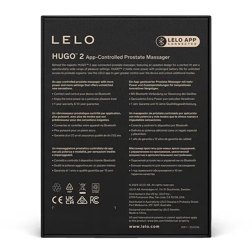 Стимулятор простати LELO Hugo 2 App, 10.7 см чорний - фото 4