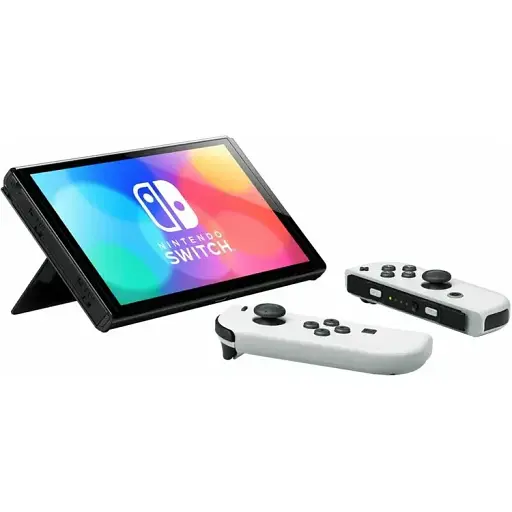 Игровая приставка Nintendo Switch Oled портативная с White Joy-Con - фото 2