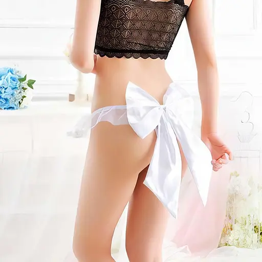 Трусики чарівні з елегантним бантиком S/M Білий K0698-3 - фото 2