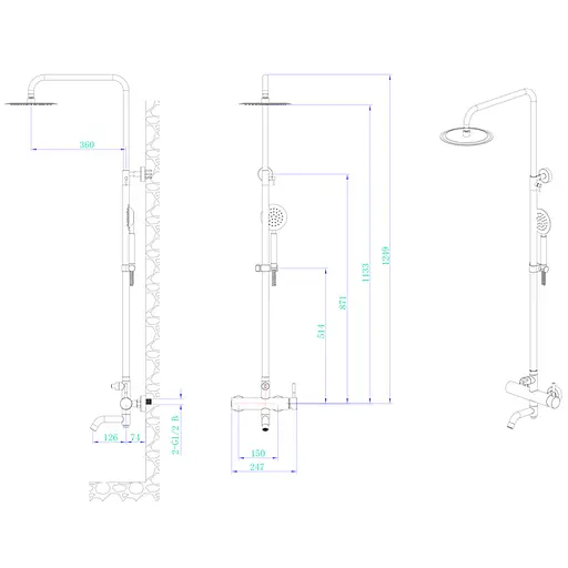 Душевая система Aquatica (9722401) - фото 2