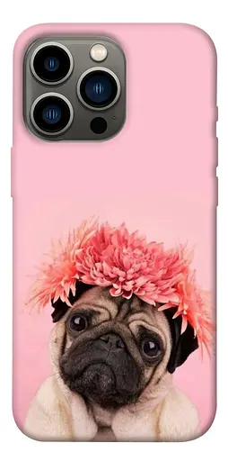 TPU чохол Мопс з квітами - фото 1