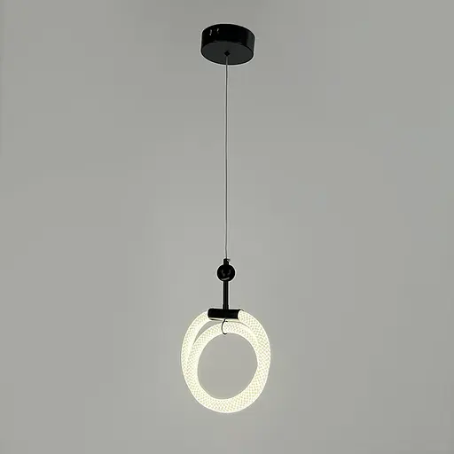 Чорний підвіс із двома завитками обплетеного неону 24 Вт | Арт. MJ 201-300 BK | Line F - фото 4