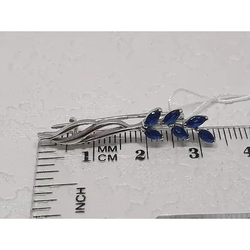 Серебряная брошь-булавка Ирий с фианитами. 9520 СИН - фото 4