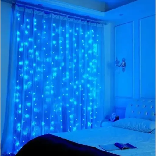 Новогодняя светодиодная гирлянда-штора Роса 2x2 м LED 160 лампочек Синий - фото 1