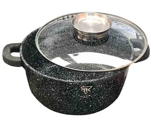 Универсальный набор посуды Top Kitchen TK00076, набор 7 предметов с гранитным покрытием Черный - фото 6