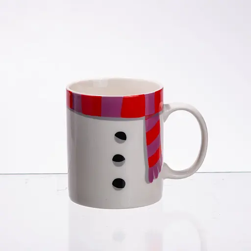 Новогодняя чашка с пиалой Yiwu Snowman набор праздничный CR-1-49 - фото 6