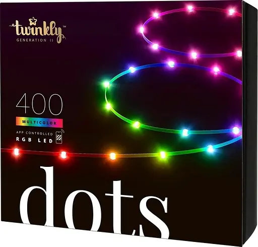 Twinkly Гірлянда Smart LED Twinkly Dots Lights RGB 400 IP44 20м кабель чорний - фото 10
