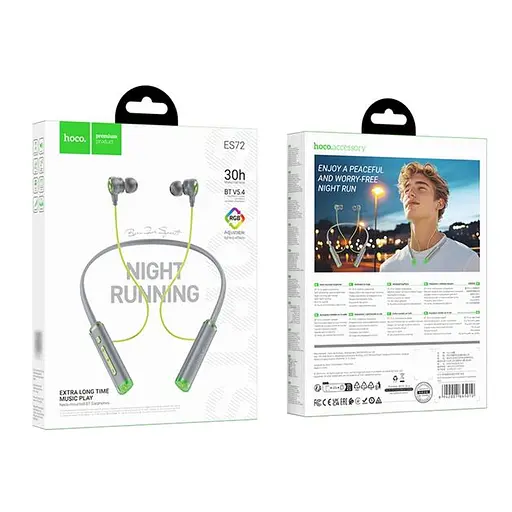 Наушники беспроводные, вакуумные, Hoco ES72, BT5.4, 200mAh, 30h, 85cm, gray - фото 4