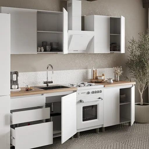 Кухня модульная MebelStar Нео 2 м Аляска белый (MBS-1805) - фото 2