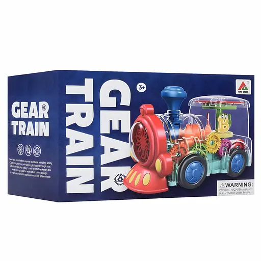 Детский паровоз Gear Train со звуком и светом синий (FS238-1A) - фото 3