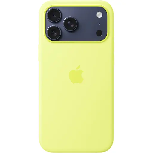 Чохол Silicone Case with Button, Animation & MagSafe для Apple iPhone 17 Pro Max Neon Yellow AAA (153245) - фото 3