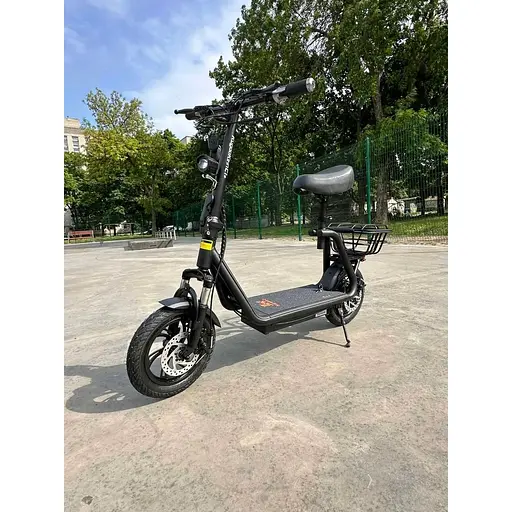 Электросамокат с сиденьем Kugoo C1+ PLUS (1000W 18Ah) Черный - фото 3