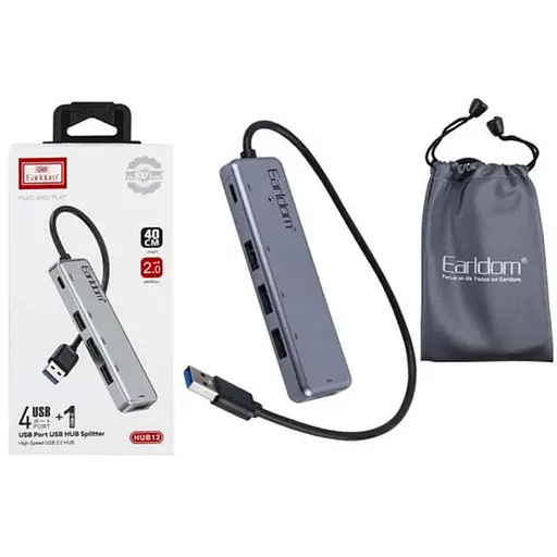 USB хаб Earldom ET-Hub12 4 USB+1 USB-C - фото 3