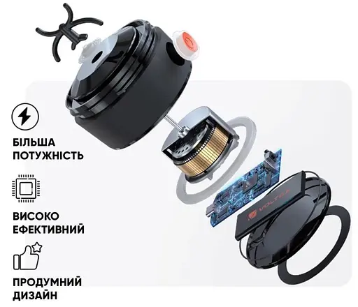 Шейкер спортивный электрический VOLTRX Gallium 600 мл Tritan Blue (Gallium_Blue) - фото 9