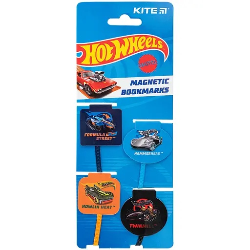 Набор закладок-лясе Kite Hot Wheels магнитные (HW24-497)