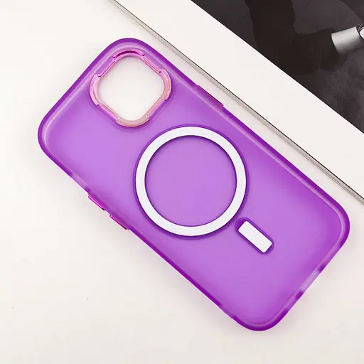 Чехол Epik TPU+PC Lily with MagSafe для Apple iPhone 15, 6.1 Purple - фото 4