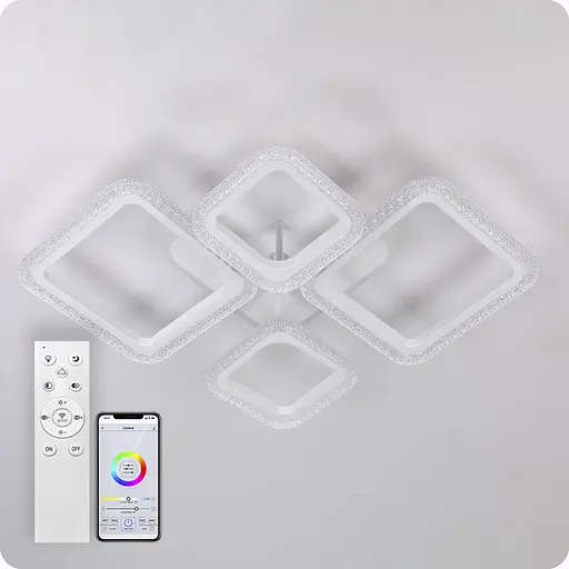 Люстра світлодіодна 517 Light 3color з пультом 96Вт Білий (02063) - фото 7