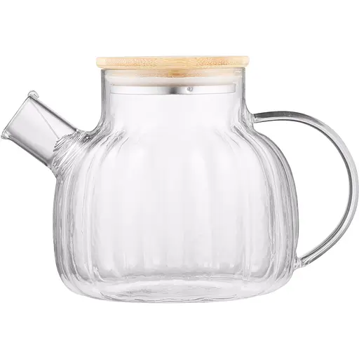 Заварник Ardesto Iceberg 1 л боросилікатне скло бамбук прозорий