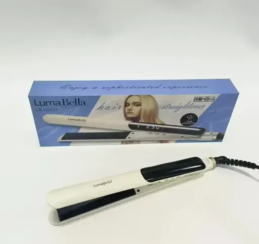 Випрямляч для волосся LumaBella LB-65007 з керамічними пластинами та регулюванням температури Білий - фото 4