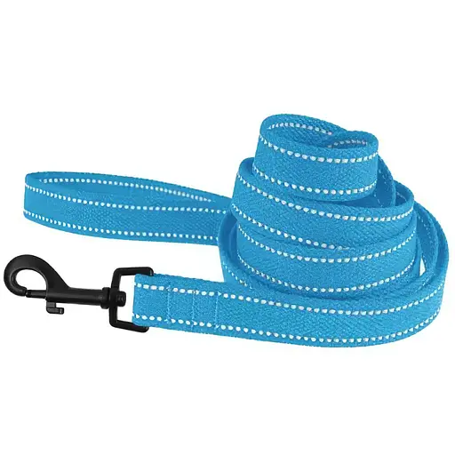 Поводок для собак Barksi Сotton с карабином квадратное ушко 200x1.6 см голубой - фото 1