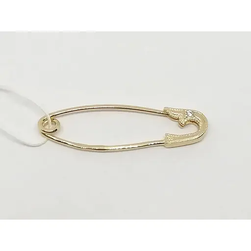 Золотая брошь-булавка Гаразд с фианитами. 3583387 - фото 2