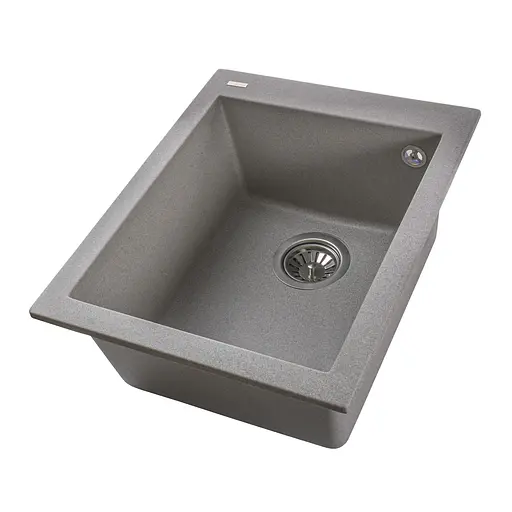 Гранитная мойка Globus Lux Lama серый камiнь 410x500 мм А0005, Серый - фото 2