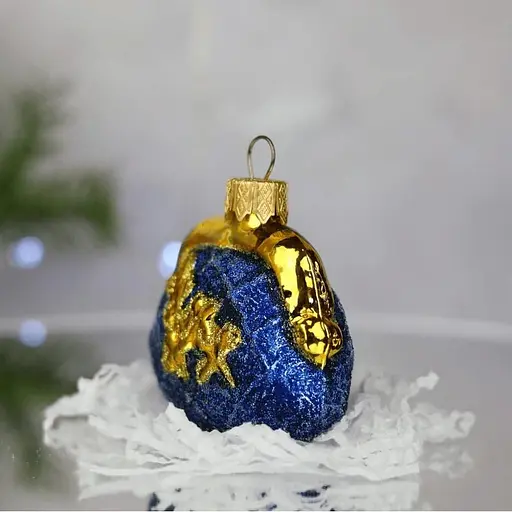 Ялинкова прикраса Санта Шоп Гаманець синій скло (4820001165548) - фото 2