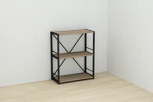 Этажерка 3/60 Ferrum-decor Серии Коннект 73x60x28 черный ДСП Дуб Сонома Трюфель 16мм (FRD-104258) - фото 5