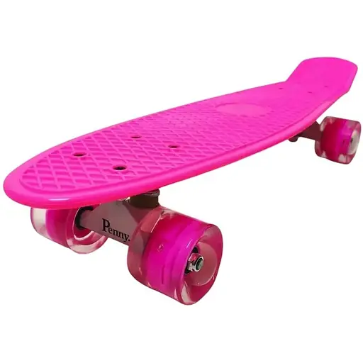 Скейт Пенни Борд A-Toys Penny Board Maraton со светящимися колёсами с декой 55 см розовый