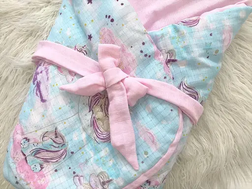 Мусліновий плед-конверт Moontime "Єдинорожки" - фото 2