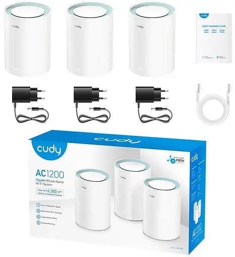 MESH-система Cudy Mesh-система WiFi 5 M1300 (3-Pack) 3 штуки дводіапазонні гігабітні (73-00511) - фото 4